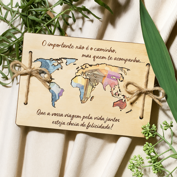 Cartão de felicitação de madeira - Mundo - Image 4