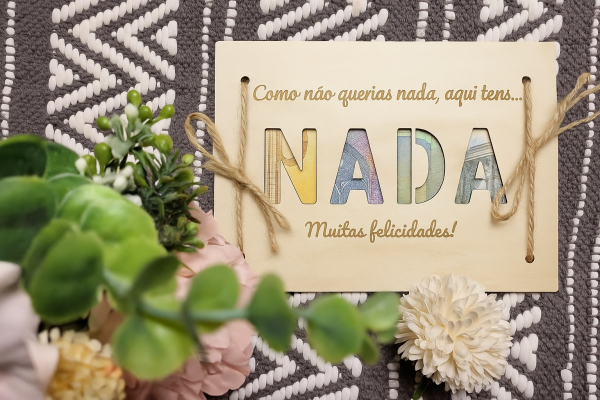 Cartão de felicitação de madeira - NADA - Image 2