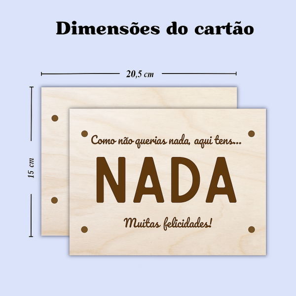 Cartão de felicitação de madeira - NADA - Image 3