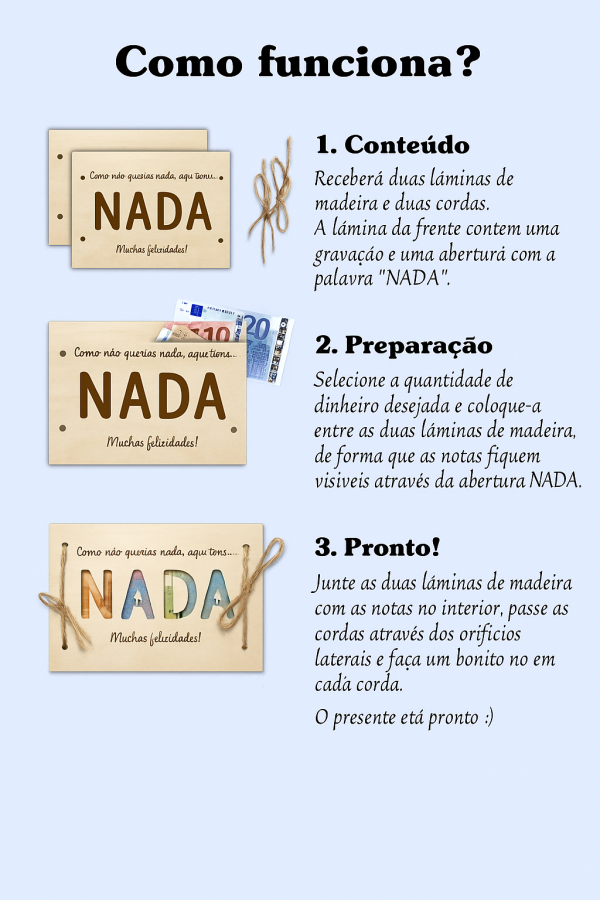 Cartão de felicitação de madeira - NADA - Image 4